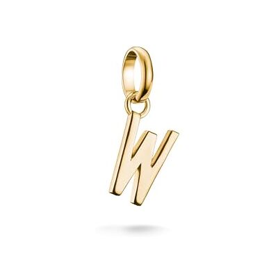 THOMAS SABO Charm-Anhänger Buchstabe W Connect vergoldet 18k Vergoldung, Recyceltes 925 Silber THOMAS SABO Charm-Anhänger Buchstabe W Connect vergoldet 18k Vergoldung, Recyceltes 925 Silber