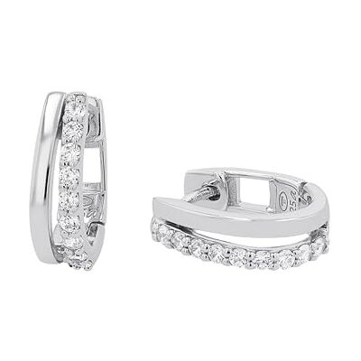 TOM TAILOR Creolen für Damen, Sterling Silber 925, mit Zirkonia, 15 mm, silber, Geschenkidee, Ohrschmuck, Damenschmuck, 2100565 TOM TAILOR Creolen für Damen, Sterling Silber 925, mit Zirkonia, 15 mm, silber, Geschenkidee, Ohrschmuck, Damenschmuck, 2100565