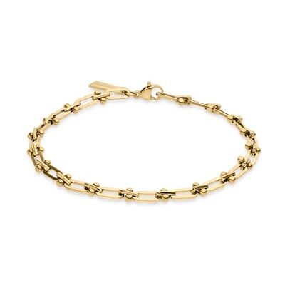 LIEBESKIND BERLIN Bracelet Elegantes Armband aus poliertem Edelstahl IP Gold Gliederkette verstellbar bis 21 cm wasserfest & hautfreundlich LIEBESKIND BERLIN Bracelet Elegantes Armband aus poliertem Edelstahl IP Gold Gliederkette verstellbar bis 21 cm wasserfest & hautfreundlich