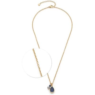 JEWELS BY LEONARDO Halskette Aline • feine Weitanker-Kette aus goldfarbenem Edelstahl • dunkelblauer, fropfenförmiger Achat-Anhänger • 45-50 cm Länge • Schmuck Geschenk für Frauen • 025359 JEWELS BY LEONARDO Halskette Aline • feine Weitanker-Kette aus goldfarbenem Edelstahl • dunkelblauer, fropfenförmiger Achat-Anhänger • 45-50 cm Länge • Schmuck Geschenk für Frauen • 025359