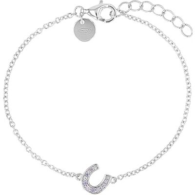 TOM TAILOR Armband mit Anhänger für Mädchen, Sterling Silber 925, mit Zirkonia, 14+2 cm, Hufeisen, silber, Geschenkidee, Armschmuck, Kinderschmuck, 2100593 TOM TAILOR Armband mit Anhänger für Mädchen, Sterling Silber 925, mit Zirkonia, 14+2 cm, Hufeisen, silber, Geschenkidee, Armschmuck, Kinderschmuck, 2100593