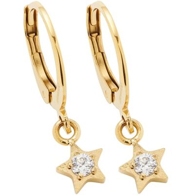 JEWELS BY LEONARDO Ohrringe Ciao Sattelite • 1 Paar Ohr-Hänger aus goldfarbenem Edelstahl • Zirkonia-Stein eingefasst im hängendem Stern • Schmuck Geschenk für Frauen • 024987 JEWELS BY LEONARDO Ohrringe Ciao Sattelite • 1 Paar Ohr-Hänger aus goldfarbenem Edelstahl • Zirkonia-Stein eingefasst im hängendem Stern • Schmuck Geschenk für Frauen • 024987