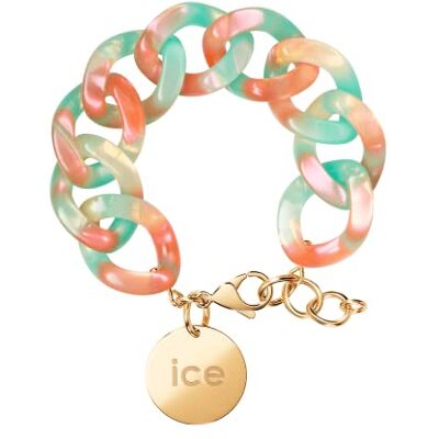 ICE-WATCH ICE Jewellery Chain Bracelet Turquoise nude Kettenarmband mit XL-Maschen für Frauen, geschlossen mit einer goldenen Medaille (020997) ICE-WATCH ICE Jewellery Chain Bracelet Turquoise nude Kettenarmband mit XL-Maschen für Frauen, geschlossen mit einer goldenen Medaille (020997)