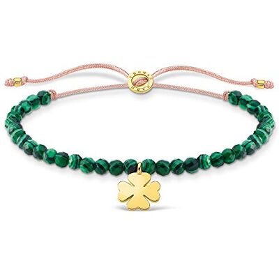 THOMAS SABO Armband grüne Perlen mit Kleeblatt gold vergoldetes Silber A1983-140-6-L20V THOMAS SABO Armband grüne Perlen mit Kleeblatt gold vergoldetes Silber A1983-140-6-L20V