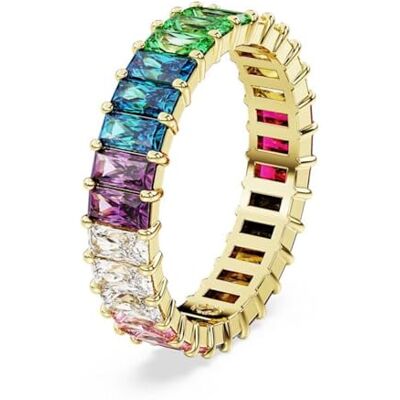 Swarovski Matrix Ring, Mehrfarbiger und Vergoldeter Damenring mit Bunten Kristallen Swarovski Matrix Ring, Mehrfarbiger und Vergoldeter Damenring mit Bunten Kristallen