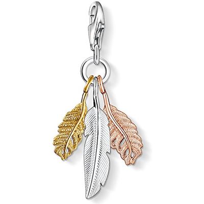 THOMAS SABO Damen Charm-Anhänger Federn Gelbgold Roségold 925 Sterling Silber 1010-431-12 THOMAS SABO Damen Charm-Anhänger Federn Gelbgold Roségold 925 Sterling Silber 1010-431-12