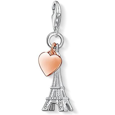 THOMAS SABO Damen Charm-Anhänger Eiffelturm Paris Herz Charm Club 925 Sterling Silber 0904-415-12 THOMAS SABO Damen Charm-Anhänger Eiffelturm Paris Herz Charm Club 925 Sterling Silber 0904-415-12