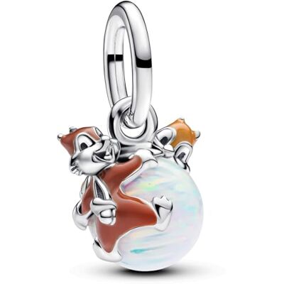 PANDORA Moments Disney A-Hörnchen und B-Hörnchen Christbaumkugel Charm-Anhänger aus Sterling Silber mit Opal, Kompatibel Moments und ME Armbänder, 793532C01 PANDORA Moments Disney A-Hörnchen und B-Hörnchen Christbaumkugel Charm-Anhänger aus Sterling Silber mit Opal, Kompatibel Moments und ME Armbänder, 793532C01