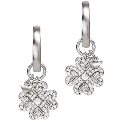 Giorgio Armani Damen-Ohrringe aus Edelstahl oder Halbedelmetall mit Bügel-, Haken- oder Pfostenverschluss, Altsilber Giorgio Armani Damen-Ohrringe aus Edelstahl oder Halbedelmetall mit Bügel-, Haken- oder Pfostenverschluss, Altsilber