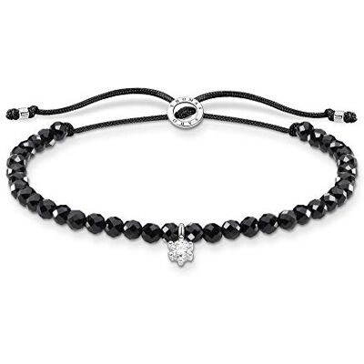 THOMAS SABO Armband schwarze Perlen mit weißem Stein 925 Sterling Silber A1987-401-11-L20V THOMAS SABO Armband schwarze Perlen mit weißem Stein 925 Sterling Silber A1987-401-11-L20V