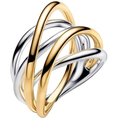 PANDORA Essence Bicolor Verschlungene Bänder Ring aus Sterling-Silber mit 14 Karat Vergoldung, Größe: 52, 164673C00-52 PANDORA Essence Bicolor Verschlungene Bänder Ring aus Sterling-Silber mit 14 Karat Vergoldung, Größe: 52, 164673C00-52