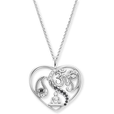 Engelsrufer Damen Halskette aus Sterling Silber mit Anhänger Yin Yang Herz – besetzt mit funkelnden Zirkonia Steinen – Länge: 42+4+4 cm Engelsrufer Damen Halskette aus Sterling Silber mit Anhänger Yin Yang Herz – besetzt mit funkelnden Zirkonia Steinen – Länge: 42+4+4 cm