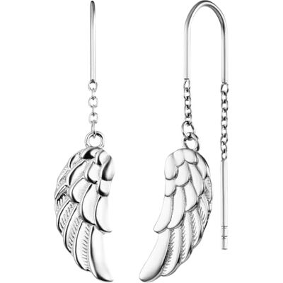 Engelsrufer Damen Ohrhänger aus Sterling Silber mit Flügel Anhänger in Silber mit Hakenverschluss, nickelfrei, Größe: 8mm, ERE-FLYWING Engelsrufer Damen Ohrhänger aus Sterling Silber mit Flügel Anhänger in Silber mit Hakenverschluss, nickelfrei, Größe: 8mm, ERE-FLYWING