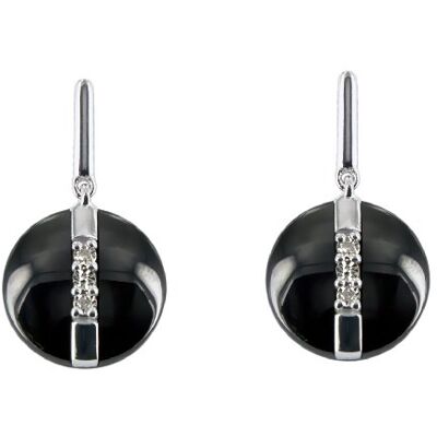 CERANITY Damen Ohrringe schwarz keramik & sterling silber Diamond CERANITY Damen Ohrringe schwarz keramik & sterling silber Diamond