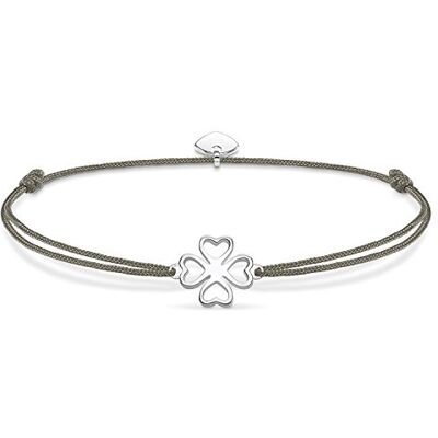 THOMAS SABO Damen Armband Grün Little Secret Kleeblatt 925 Sterling Silber LS017-173-5-L20v THOMAS SABO Damen Armband Grün Little Secret Kleeblatt 925 Sterling Silber LS017-173-5-L20v