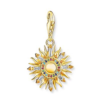 THOMAS SABO Charm-Anhänger bunte Sonne vergoldet 750 Gelbgold Vergoldung, 925 Sterlingsilber THOMAS SABO Charm-Anhänger bunte Sonne vergoldet 750 Gelbgold Vergoldung, 925 Sterlingsilber