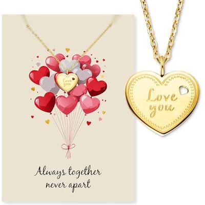Engelsrufer Grußkarte Love You mit Halskette Edelstahl Gold – Romantisches Geschenkset – Hochwertige Karte mit Goldkette für sie Engelsrufer Grußkarte Love You mit Halskette Edelstahl Gold – Romantisches Geschenkset – Hochwertige Karte mit Goldkette für sie