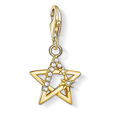 THOMAS SABO Damen Charm-Anhänger Stern mit Steinen Charm Club 925 Sterling Silber THOMAS SABO Damen Charm-Anhänger Stern mit Steinen Charm Club 925 Sterling Silber