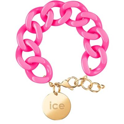 ICE-WATCH ICE Jewellery Chain bracelet Neon pink Gold Kettenarmband mit rosafarbenen XL-Maschen für Frauen, geschlossen mit einer goldenen Medaille (020927) ICE-WATCH ICE Jewellery Chain bracelet Neon pink Gold Kettenarmband mit rosafarbenen XL-Maschen für Frauen, geschlossen mit einer goldenen Medaille (020927)