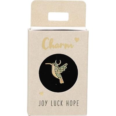 Depesche 11834-056 Charm Kolibri, vergoldeter Anhänger für Halsketten, Armband und Ohrringe, ideal als kleines Geschenk Depesche 11834-056 Charm Kolibri, vergoldeter Anhänger für Halsketten, Armband und Ohrringe, ideal als kleines Geschenk