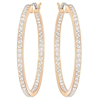 Swarovski Sommerset Kreolen, Weiß, Roségold-Legierungsschicht Swarovski Sommerset Kreolen, Weiß, Roségold-Legierungsschicht