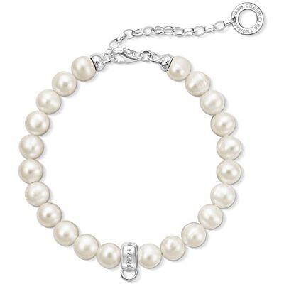 THOMAS SABO Damen Charm-Armband Süßwasser Zuchtperle Charm Club X0225-082-14-L18,5v THOMAS SABO Damen Charm-Armband Süßwasser Zuchtperle Charm Club X0225-082-14-L18,5v