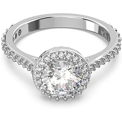 Swarovski Constella Cocktailring, Rundschliff, Pavé, Weiß, Rhodiniert Swarovski Constella Cocktailring, Rundschliff, Pavé, Weiß, Rhodiniert