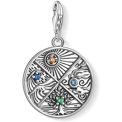 THOMAS SABO Charm-Anhänger 4 Elemente: Erde, Wasser, Luft, Feuer 925 Sterlingsilber, Geschwärzt THOMAS SABO Charm-Anhänger 4 Elemente: Erde, Wasser, Luft, Feuer 925 Sterlingsilber, Geschwärzt