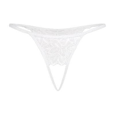 Teyli Damen Ouvert Tanga mit Loch im Schritt Aus dehnbarer und eleganter Spitze mit ausdrucksstarkem Blumenmotiv Höschen mit Offenem Schritt Strings Damen Weiß L/XL Teyli Damen Ouvert Tanga mit Loch im Schritt Aus dehnbarer und eleganter Spitze mit ausdrucksstarkem Blumenmotiv Höschen mit Offenem Schritt Strings Damen Weiß L/XL