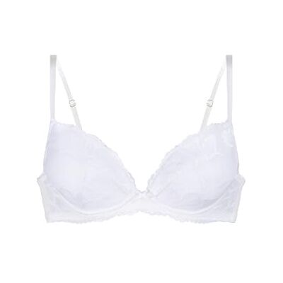 Dorina Perfect Lace Gefütterter Plunge-BH mit Bügel – Leicht Gepolstert & Konturiert – Glatter Stoff für Langanhaltenden Komfort, Weiß Dorina Perfect Lace Gefütterter Plunge-BH mit Bügel – Leicht Gepolstert & Konturiert – Glatter Stoff für Langanhaltenden Komfort, Weiß