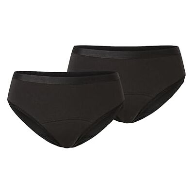 Schiesser Damen Periodenunterwäsche 2er Pack Größe 44-46 Schwarz Slip aus recycelter Mikrofaser 12h Auslaufschutz, atmungsaktiv, & geruchsneutral bei starker Periode & Wochenbett Schiesser Damen Periodenunterwäsche 2er Pack Größe 44-46 Schwarz Slip aus recycelter Mikrofaser 12h Auslaufschutz, atmungsaktiv, & geruchsneutral bei starker Periode & Wochenbett