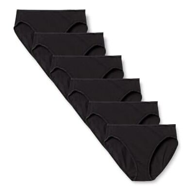 Amazon Essentials Damen Unterhosen aus Baumwoll-Stretch, Hoch Geschnittenes Bikini-Höschen, 6er Pack, Schwarz, 38 Amazon Essentials Damen Unterhosen aus Baumwoll-Stretch, Hoch Geschnittenes Bikini-Höschen, 6er Pack, Schwarz, 38