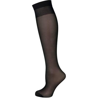 Nur Die Knie 30 DEN semi-blickdichte transparente Nylon Socken matte Optik mit Komfortbund Kniestrümpfe Damen, schwarz, one size Nur Die Knie 30 DEN semi-blickdichte transparente Nylon Socken matte Optik mit Komfortbund Kniestrümpfe Damen, schwarz, one size