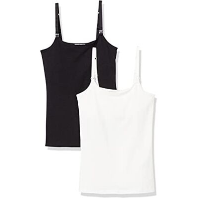 Amazon Essentials Damen Umstands-Camisole Stillfreundlich, 2er-Pack, Schwarz/Weiß, X-Small Amazon Essentials Damen Umstands-Camisole Stillfreundlich, 2er-Pack, Schwarz/Weiß, X-Small