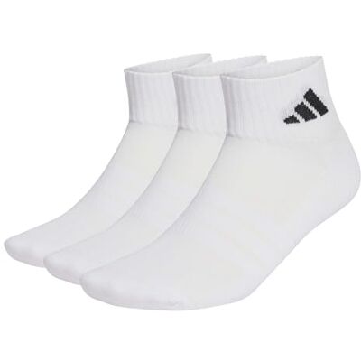 Adidas Unisex Cushioned Sportswear Ankle Socks 3 Pair Pack, white/white/black, 37-40 Adidas Unisex Cushioned Sportswear Ankle Socks 3 Pair Pack, white/white/black, 37-40