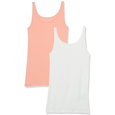 Amazon Essentials Damen Slim Fit Dünne Träger Tank Top 2er Pack Korallenrosa/Weiß, X-Large Amazon Essentials Damen Slim Fit Dünne Träger Tank Top 2er Pack Korallenrosa/Weiß, X-Large