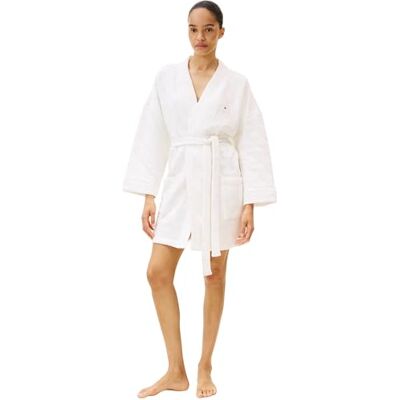 Tommy Hilfiger Damen Bademantel Gift Quilted Robe Kurz, Elfenbein (Ivory), XS Tommy Hilfiger Damen Bademantel Gift Quilted Robe Kurz, Elfenbein (Ivory), XS
