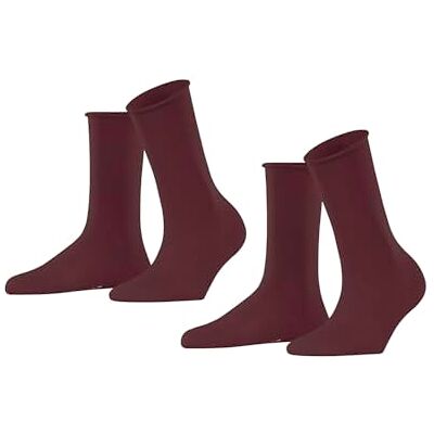 ESPRIT Damen Socken Basic Pure Multipack W So Baumwolle einfarbig 2 Paar, Rot Shadow Red 8138, 39-42 ESPRIT Damen Socken Basic Pure Multipack W So Baumwolle einfarbig 2 Paar, Rot Shadow Red 8138, 39-42