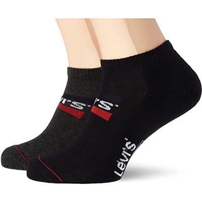 Levi's Unisex Sneaker Socks, Grey/Black, 35/38 Levi's Unisex Sneaker Socks, Grey/Black, 35/38