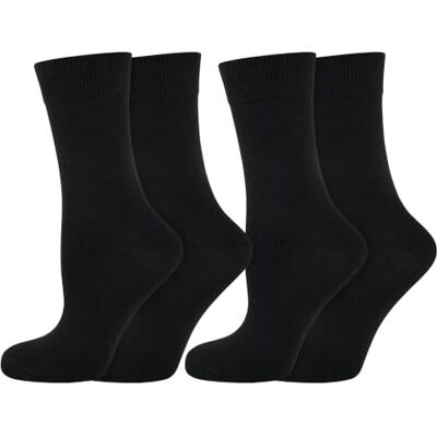 Nur Die 2er Pack Classic Baumwolle Socken aus atmungsaktiver Baumwolle einfarbig ohne drückende Naht Damen, schwarz, 39-42 Nur Die 2er Pack Classic Baumwolle Socken aus atmungsaktiver Baumwolle einfarbig ohne drückende Naht Damen, schwarz, 39-42