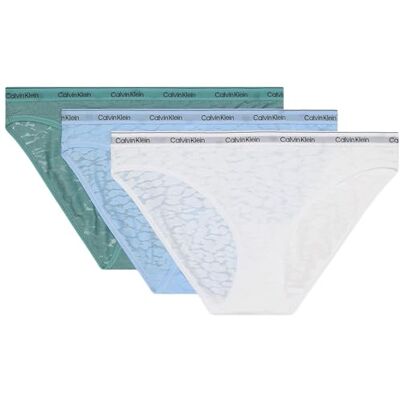 Calvin Damen 3er Pack Slips Bikini Form Low-Rise Unterwäsche, Mehrfarbig (Slate Turqouis/Frozen Fjord/White), L Calvin Damen 3er Pack Slips Bikini Form Low-Rise Unterwäsche, Mehrfarbig (Slate Turqouis/Frozen Fjord/White), L