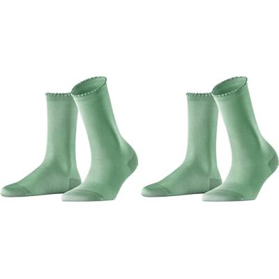 FALKE Damen Socken Bold Dot W So Baumwolle einfarbig 1 Paar, Grün Nettle 7447, 35-38 FALKE Damen Socken Bold Dot W So Baumwolle einfarbig 1 Paar, Grün Nettle 7447, 35-38