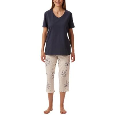 Uncover by Schiesser Damen Schlafanzug Set Shirt Kurzarm mit 3/4 Langer Schlafhose Nachtwäsche Uncover by Schiesser Damen Schlafanzug Set Shirt Kurzarm mit 3/4 Langer Schlafhose Nachtwäsche