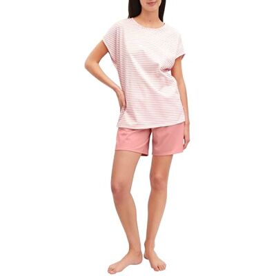 CALIDA Lovely Nights Kurz-Pyjama, Schlafanzug Damen, 100% Baumwolle, hautfreundlich, weich, pflegeleicht Peach Cream 44-46 CALIDA Lovely Nights Kurz-Pyjama, Schlafanzug Damen, 100% Baumwolle, hautfreundlich, weich, pflegeleicht Peach Cream 44-46