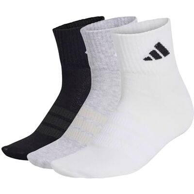 Adidas Unisex Thin&Light Sportswear Ankle Socks 3 Pair Pack, medium grey heather/white/black, 34-36 Adidas Unisex Thin&Light Sportswear Ankle Socks 3 Pair Pack, medium grey heather/white/black, 34-36