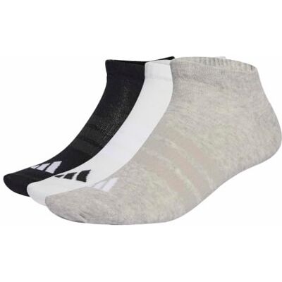 Adidas Unisex Thin&Light Essentials Low Cut Socks 3 Pair Pack, medium grey heather/white/black, 42-45 Adidas Unisex Thin&Light Essentials Low Cut Socks 3 Pair Pack, medium grey heather/white/black, 42-45