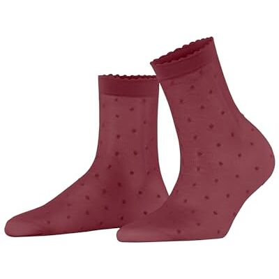 FALKE Damen Socken Dot 15 DEN W So transparent gemustert 1 Paar, Rot Ruby 8830, 35-38 FALKE Damen Socken Dot 15 DEN W So transparent gemustert 1 Paar, Rot Ruby 8830, 35-38