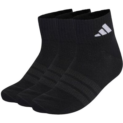 Adidas Unisex Thin&Light Sportswear Ankle Socks 3 Pair Pack, black/black/white, 48-51 Adidas Unisex Thin&Light Sportswear Ankle Socks 3 Pair Pack, black/black/white, 48-51