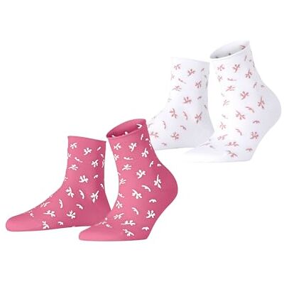 ESPRIT Damen Socken Twig W Sso Baumwolle gemustert 2 Paar, Mehrfarbig White Pink Mix 0130, 35-38 ESPRIT Damen Socken Twig W Sso Baumwolle gemustert 2 Paar, Mehrfarbig White Pink Mix 0130, 35-38