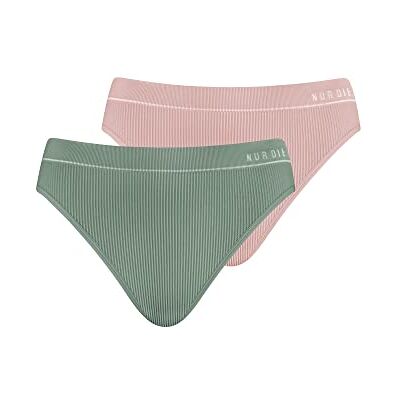Nur Die 2er Pack Retro Slip Mehrfarbig sportlich Unterhosen aus Baumwolle Unterwäsche Damen, Rose/Khaki, M Nur Die 2er Pack Retro Slip Mehrfarbig sportlich Unterhosen aus Baumwolle Unterwäsche Damen, Rose/Khaki, M